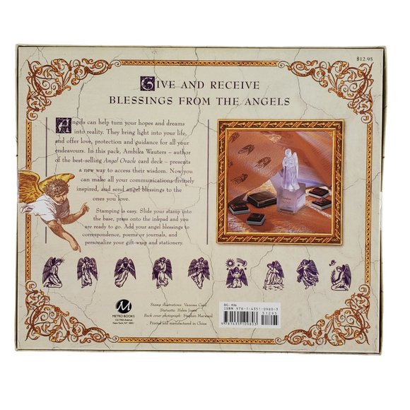 Angel Blessing Stamp Kit Archangel Michael Statuette Journals Stationery Poems - Picture 4 of 4